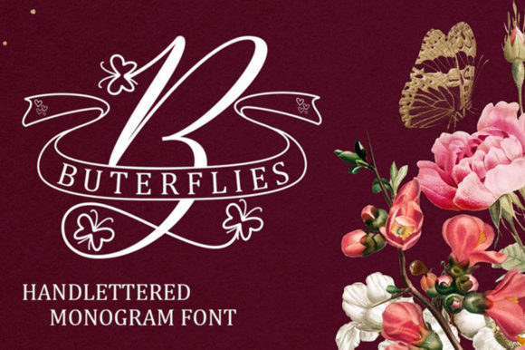 Butterflies Monogram: A Delicate Script for Modern Design
